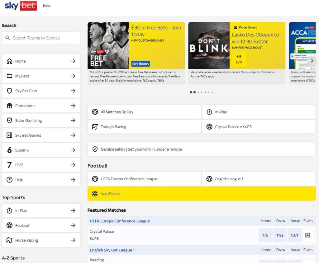 betting sites not on gamstop sky bet